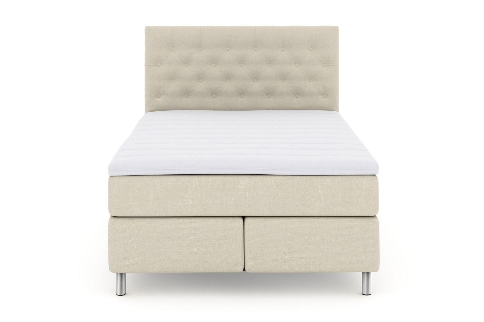 LEXI No 3 Kontinentalsäng 140 Fast/Medium Beige/Metall –
