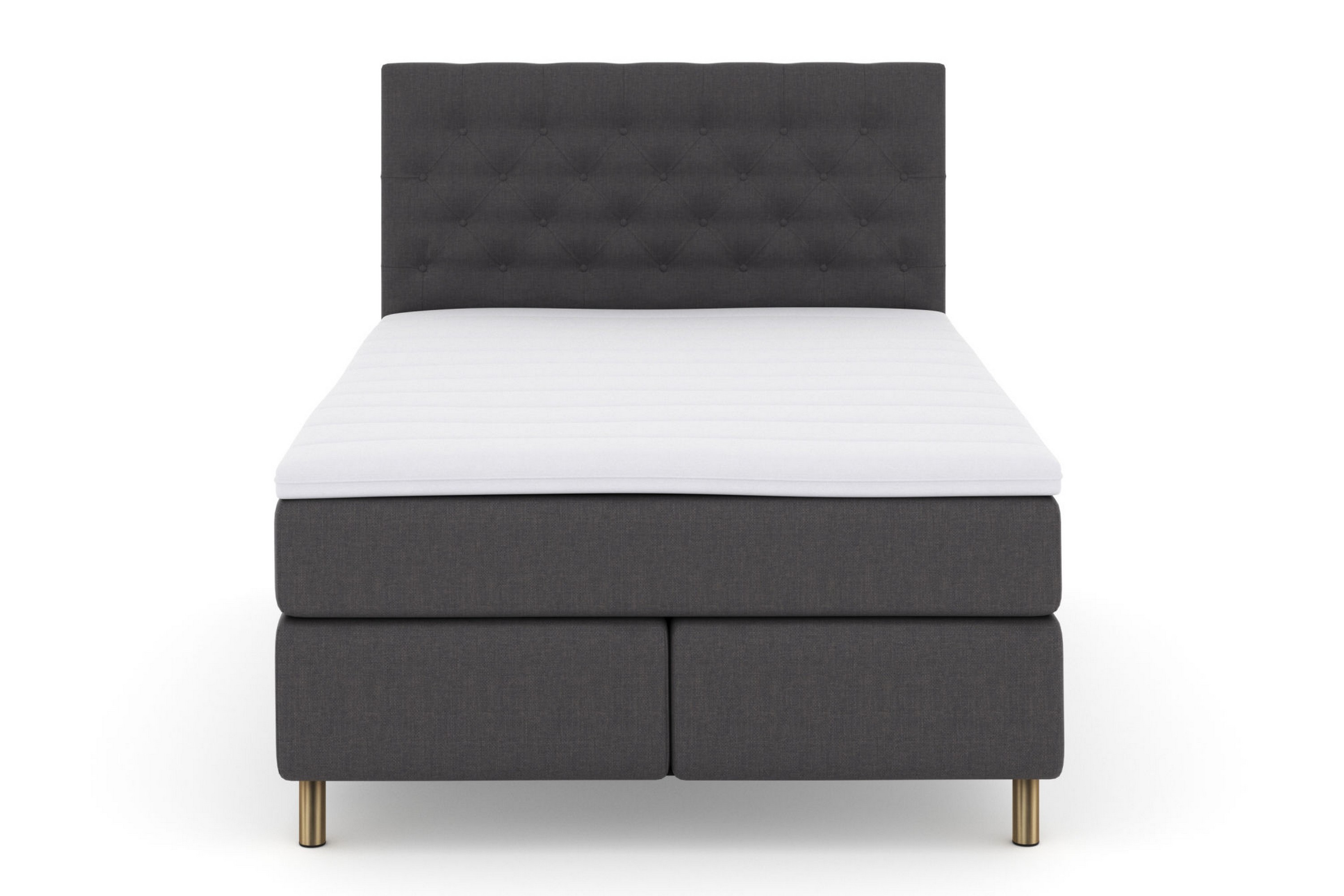 LEXI No 3 Kontinentalsäng 140 Fast/Medium Mörkgrå/Koppar –