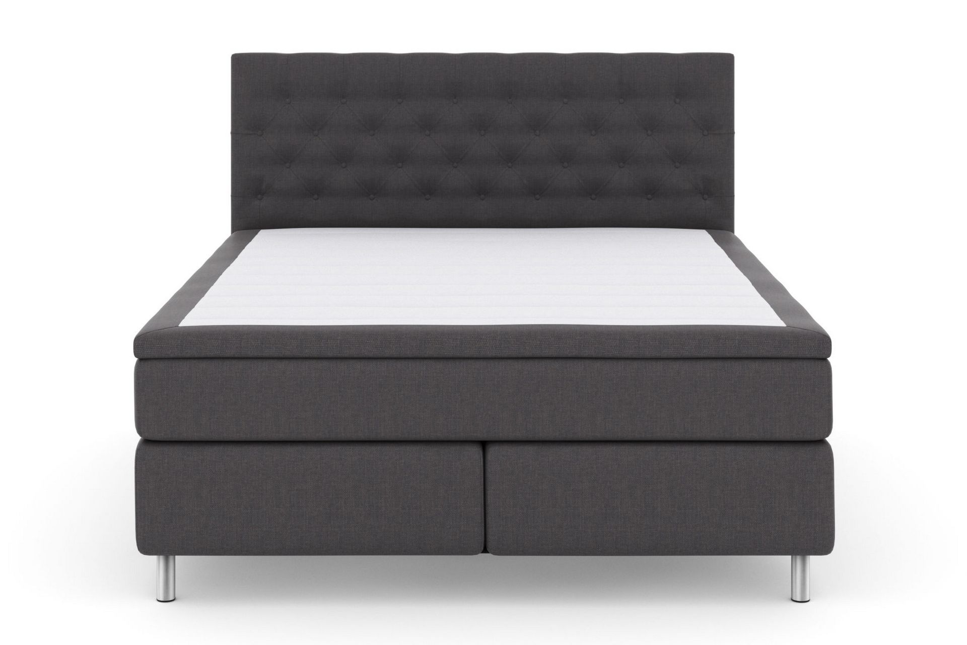 LEXI No 4 Kontinentalsäng 160 Medium Mörkgrå/Metall –