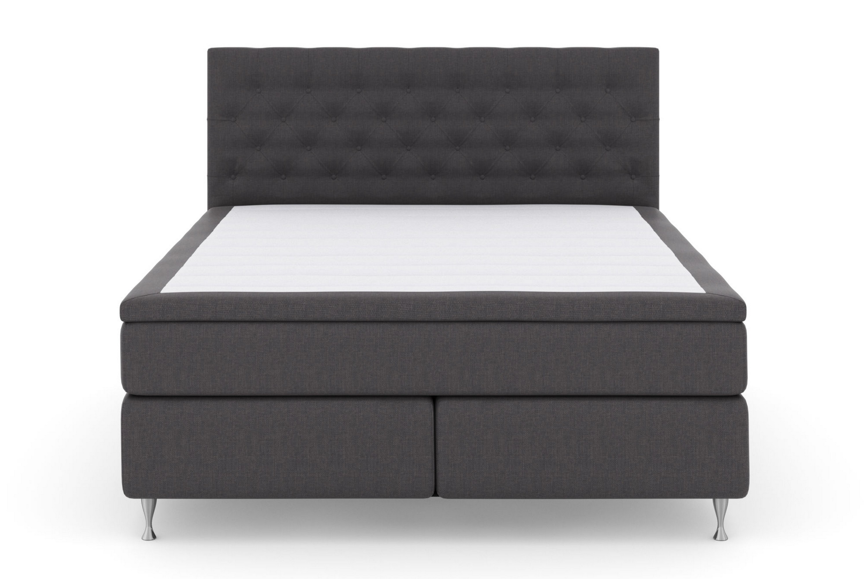 LEXI No 4 Kontinentalsäng 160 Medium Mörkgrå/Silver –