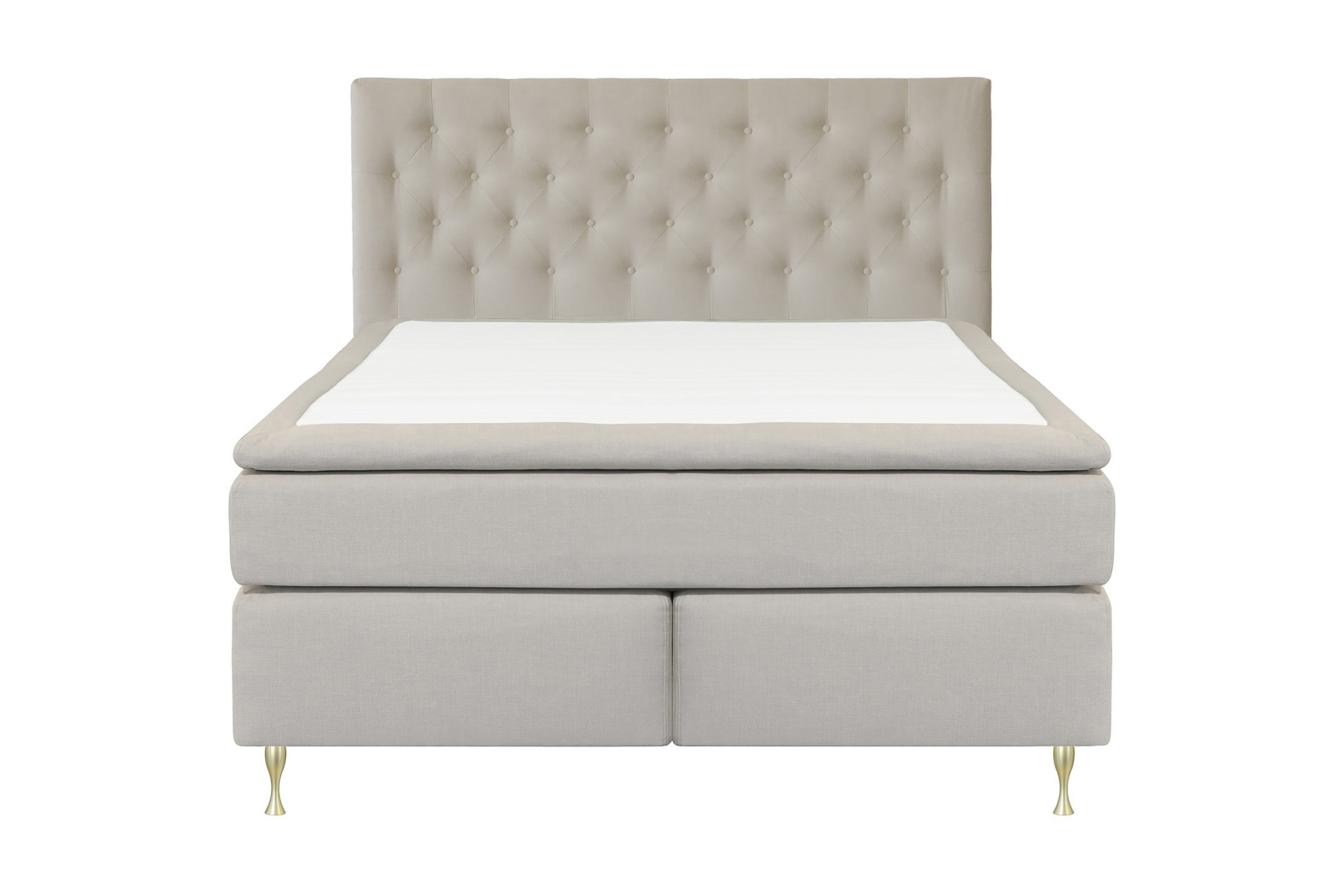 LEXI No 4 Kontinentalsäng 210 Fast Beige/Guld –