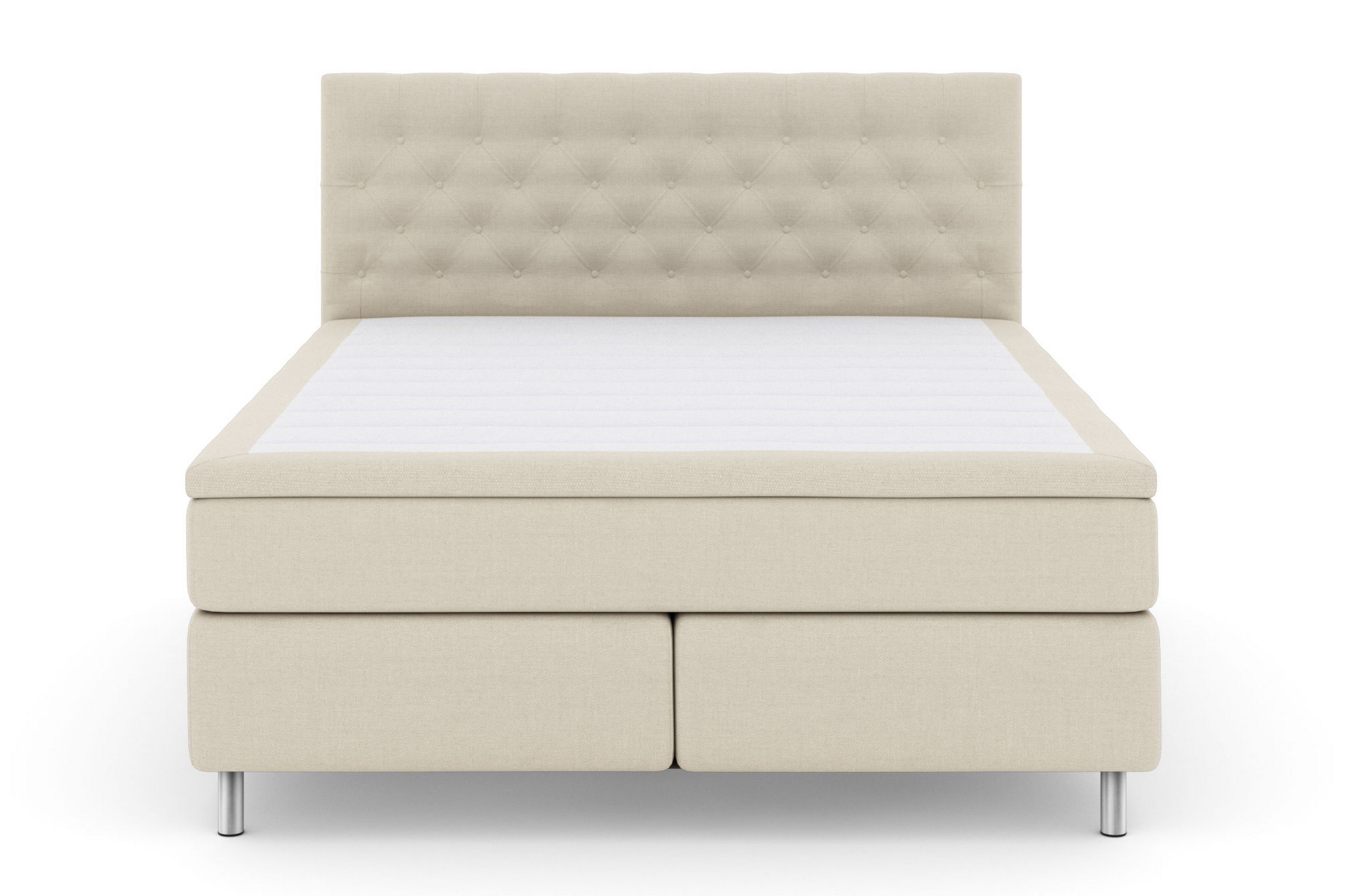 LEXI No 4 Kontinentalsäng 210 Fast Beige/Metall –