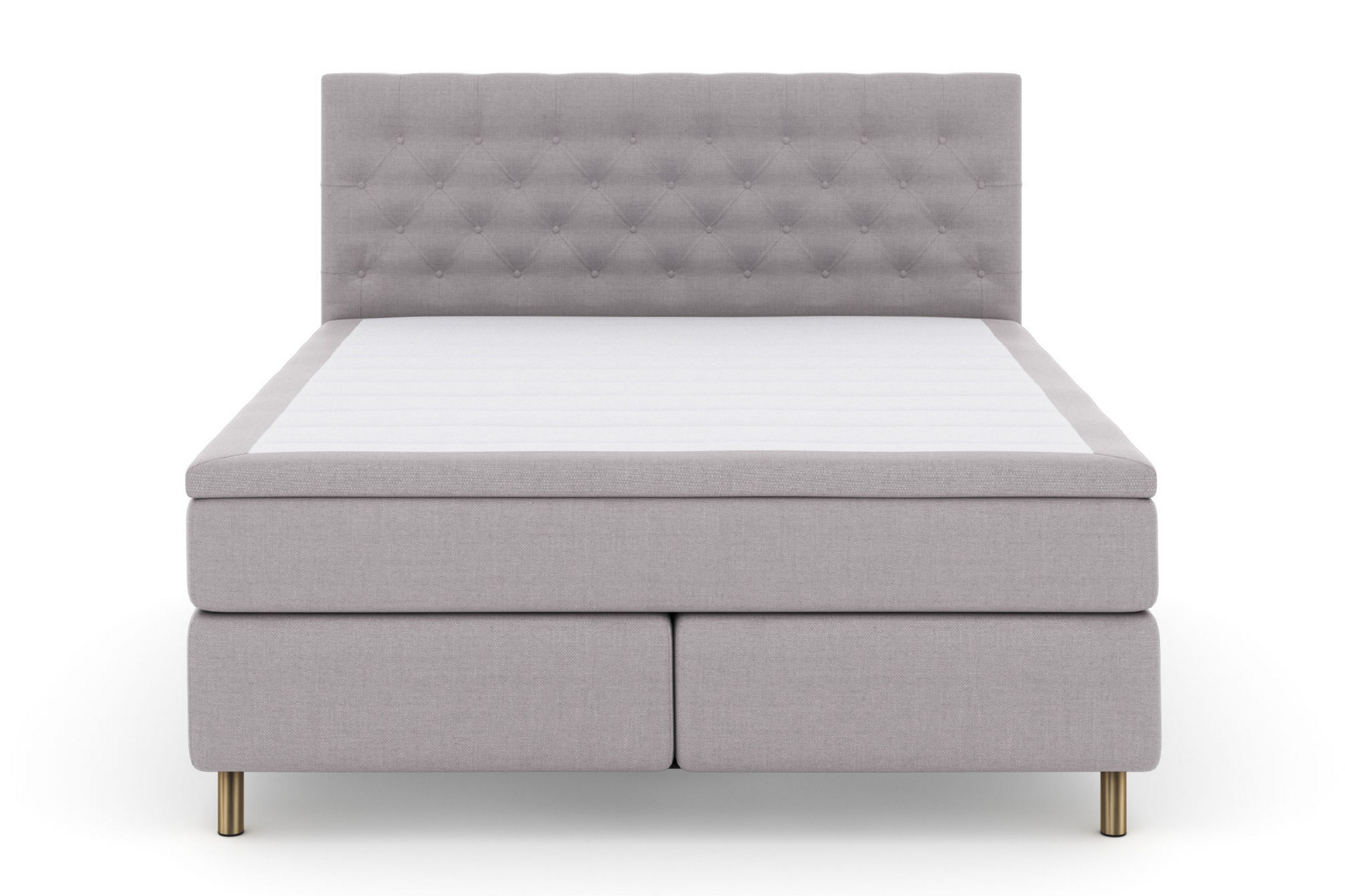 LEXI No 4 Kontinentalsäng 210 Fast Ljusgrå/Koppar –