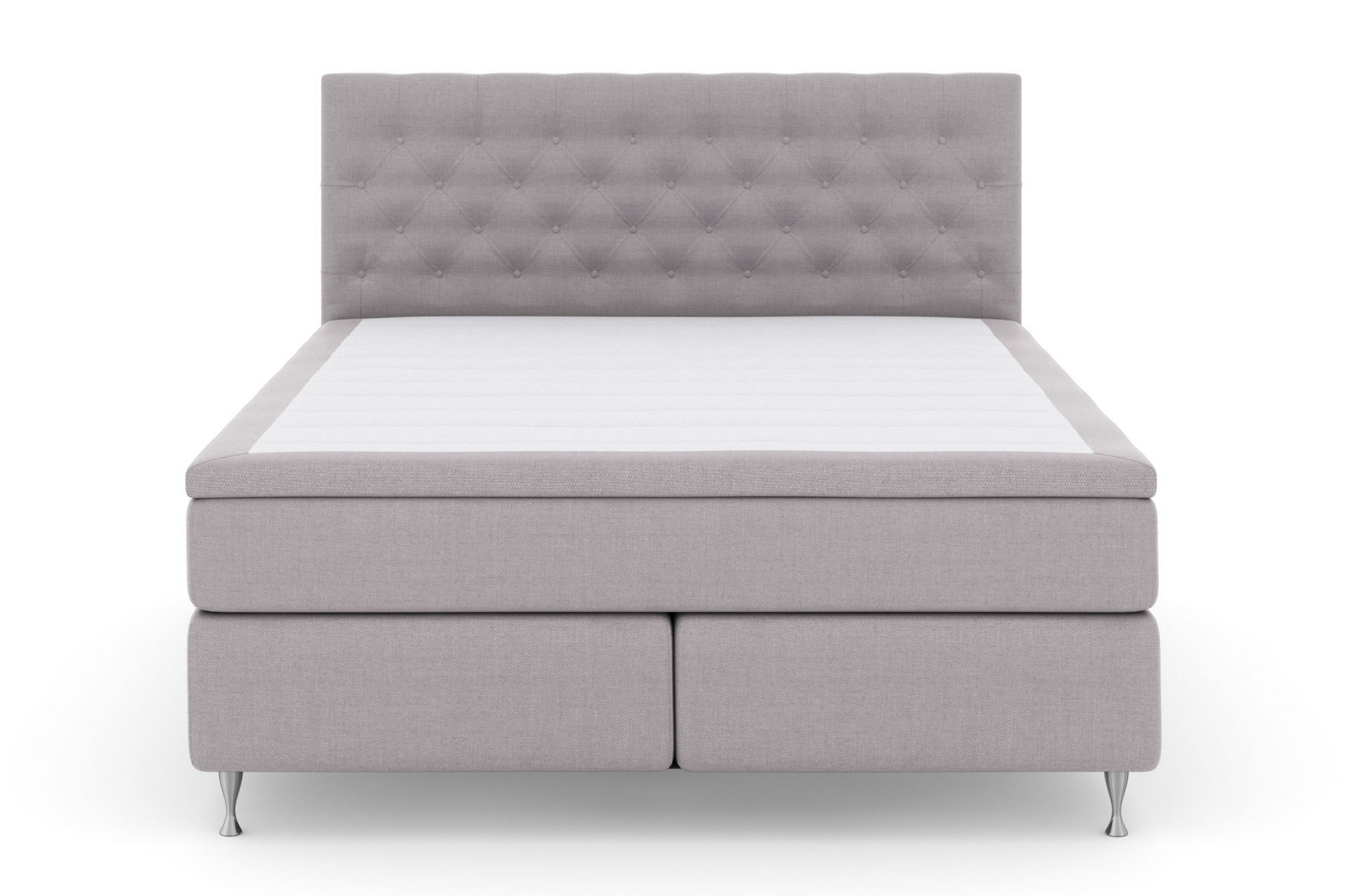 LEXI No 4 Kontinentalsäng 210 Fast/Medium Ljusgrå/Silver –