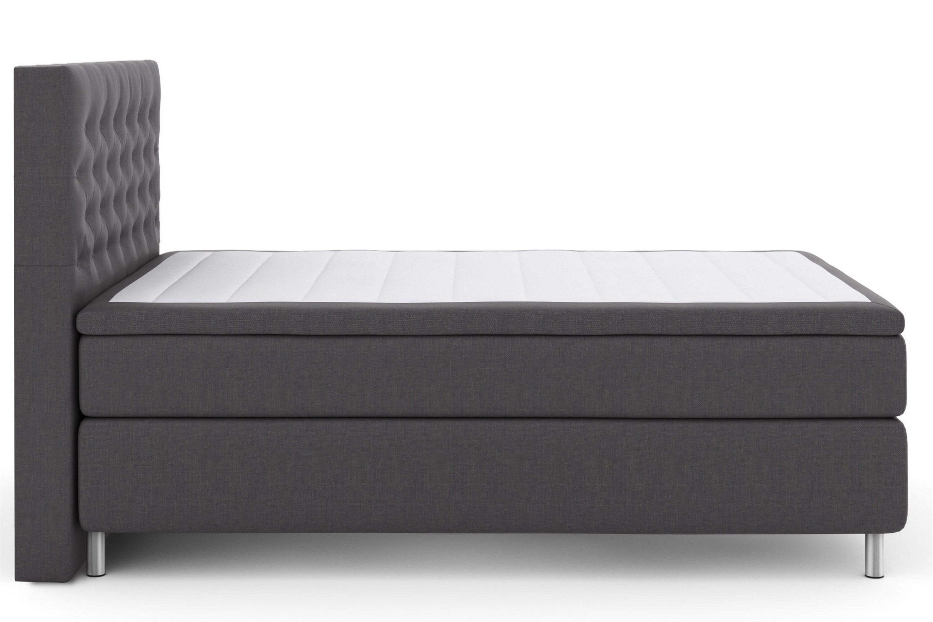 LEXI No 5 Kontinentalsäng 140 Fast Watergel Mörkgrå/Metall –
