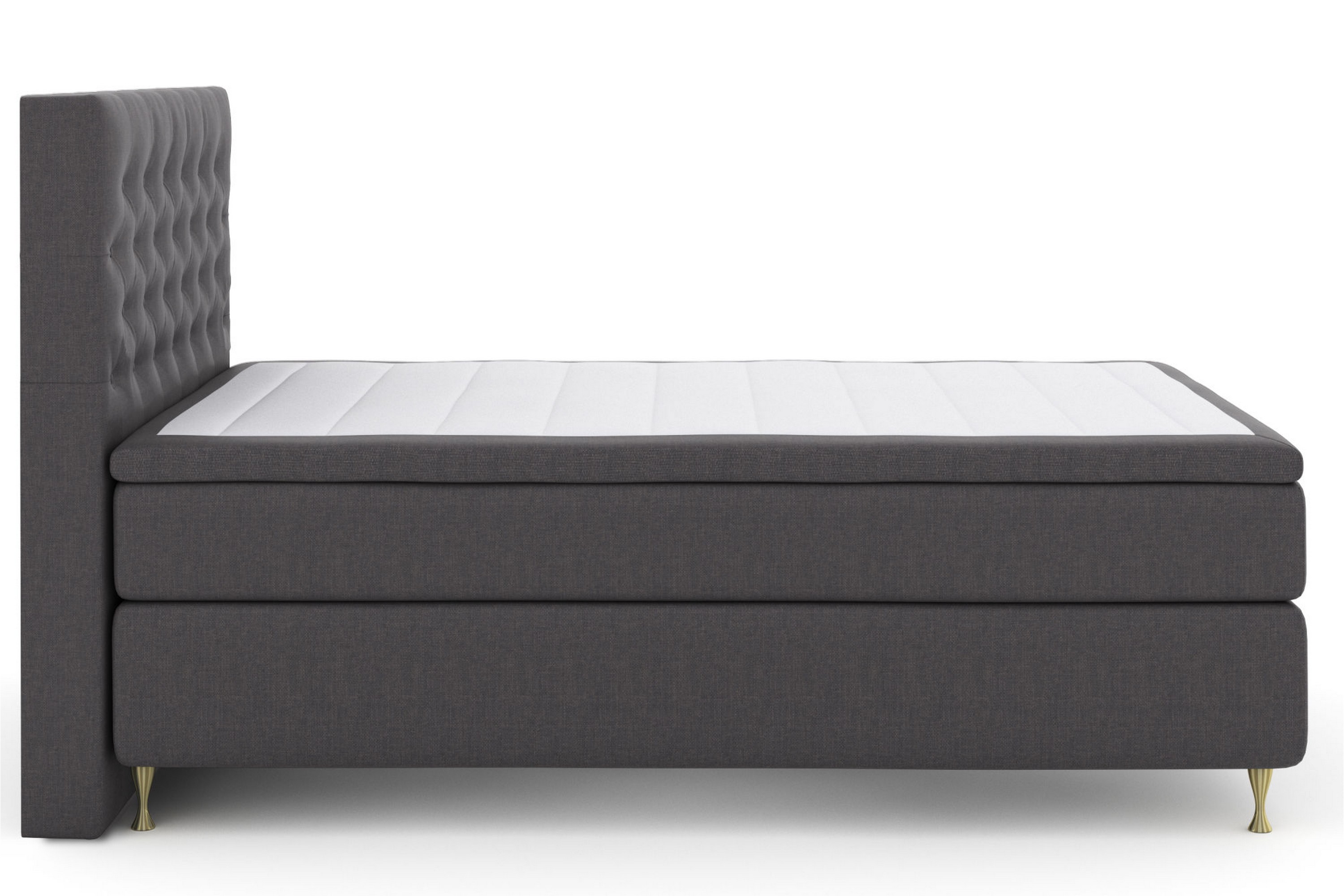 LEXI No 6 Kontinentalsäng 140 F/M Memory/Pocket Mörkgrå/Guld –
