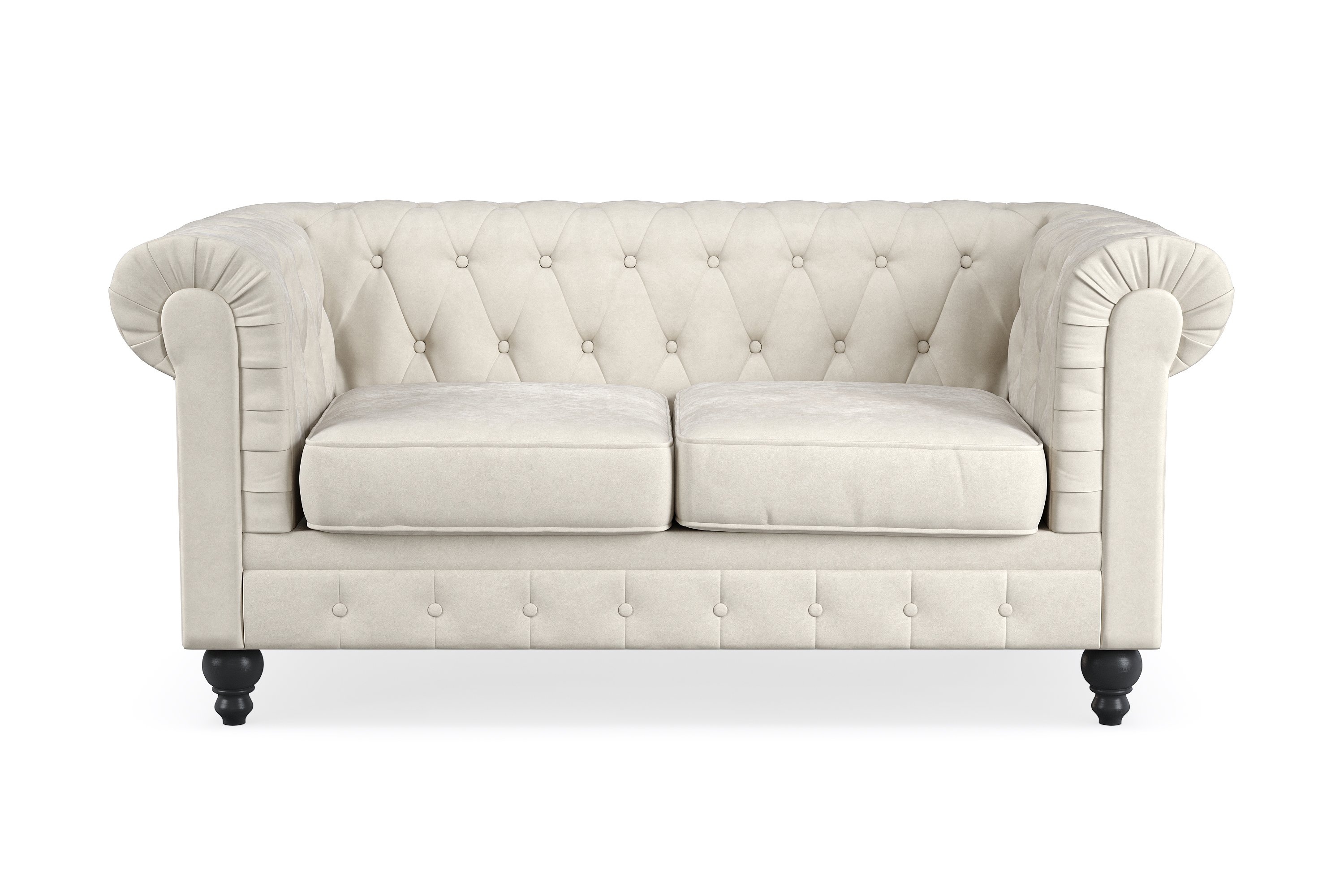 Chesterfield Lyx 2-sits Sammetssoffa – Liten djup soffa –