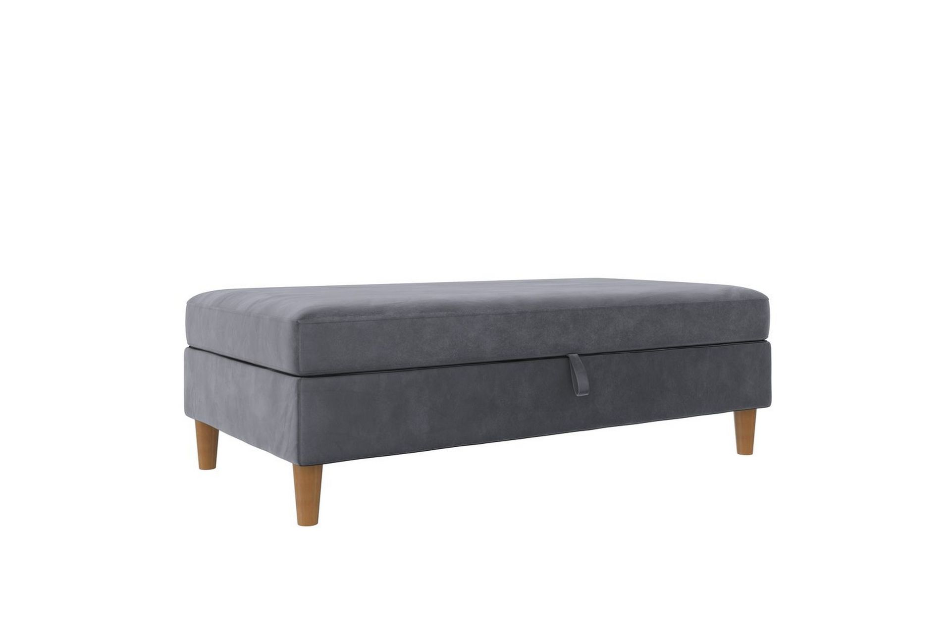 Fotpall/pall Lilly Antracit, Sammet/Trä/Plast – Antracit, Sammet/Trä/Plast