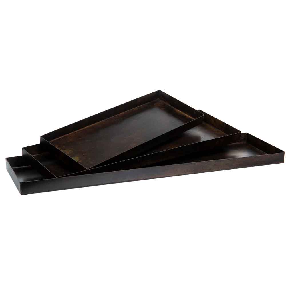 Bricka Penny brun Metall (Modell: Small ca 40 x 15 cm)