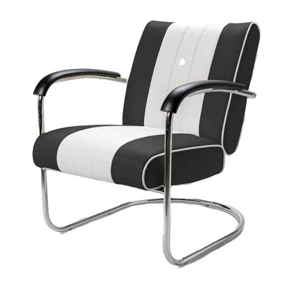 Diner stol retro med armstöd (Färg: NAVY/VIT)