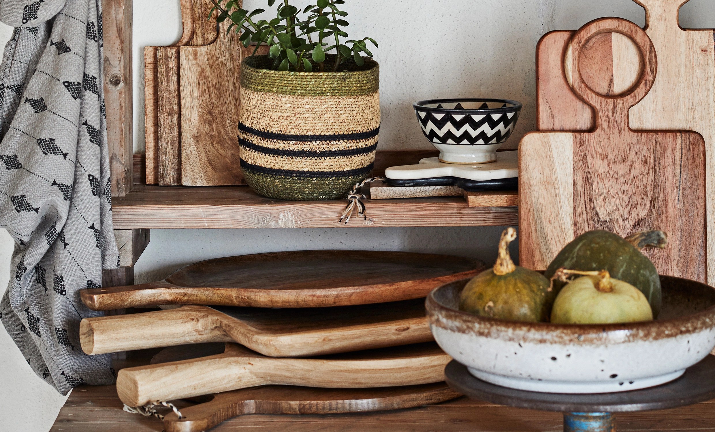 SKÅL Stengods 28 cm Vit/Brun