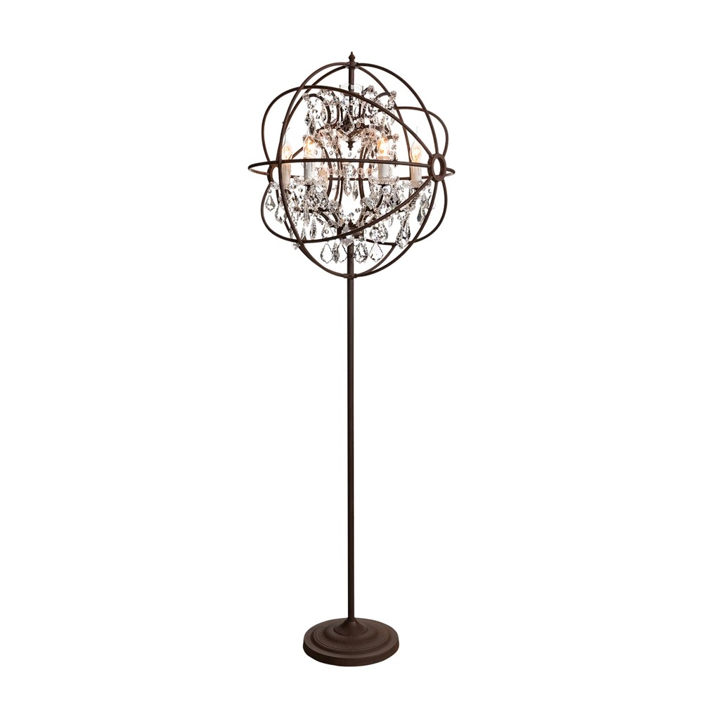 Artwood – ROME CRYSTAL Golvlampa Antik Rost/Kristall