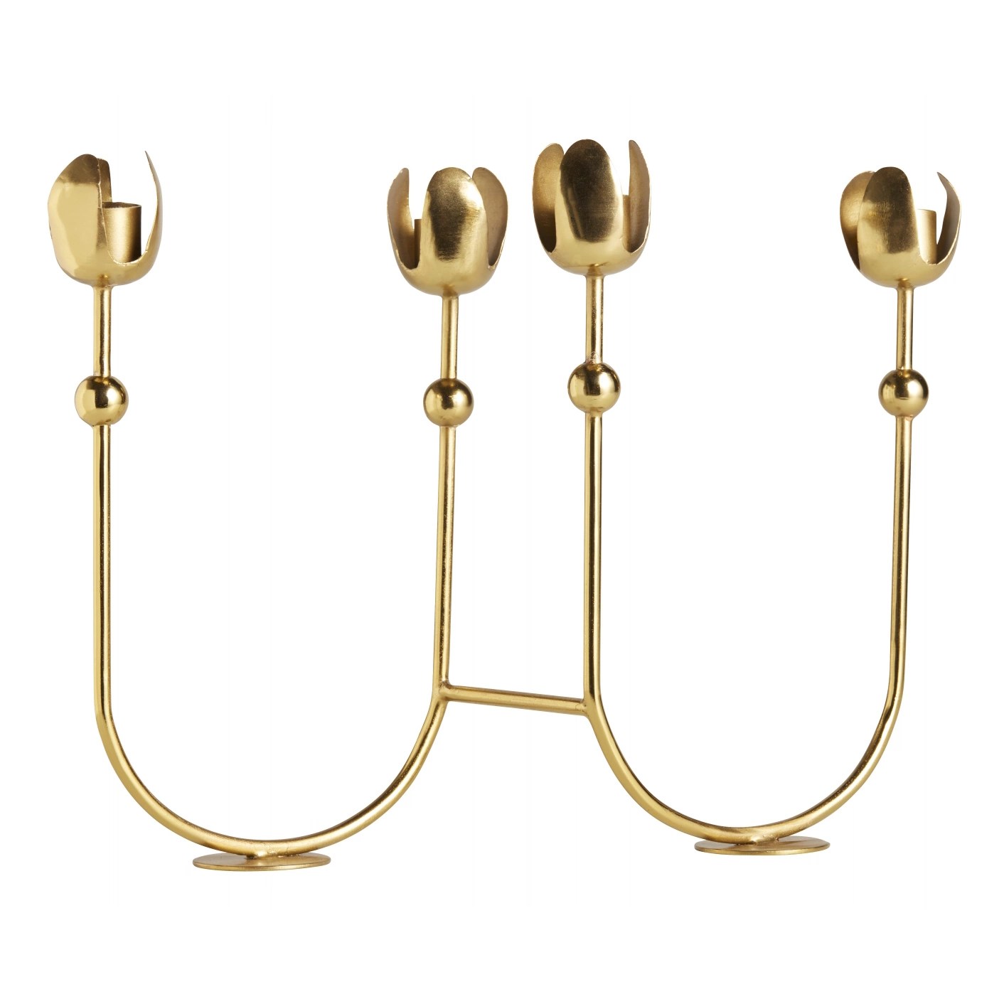 Nordal – Tulip ljusstake, 4 ljus, guld