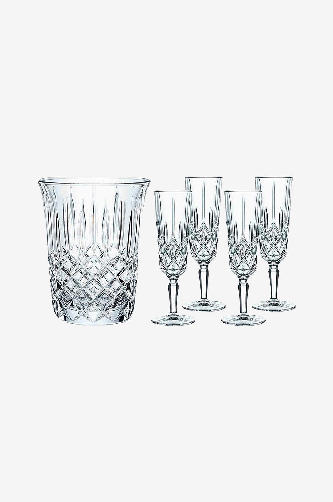 Nachtmann – Champagneglas och champagnekylare Noblesse, set i 5 delar – Transparent – Vinglas – Från Homeroom