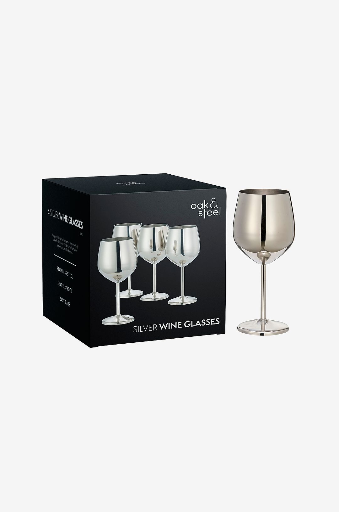 Oak & Steel – Vinglas 4-pack – Silver – Vinglas – Från Homeroom