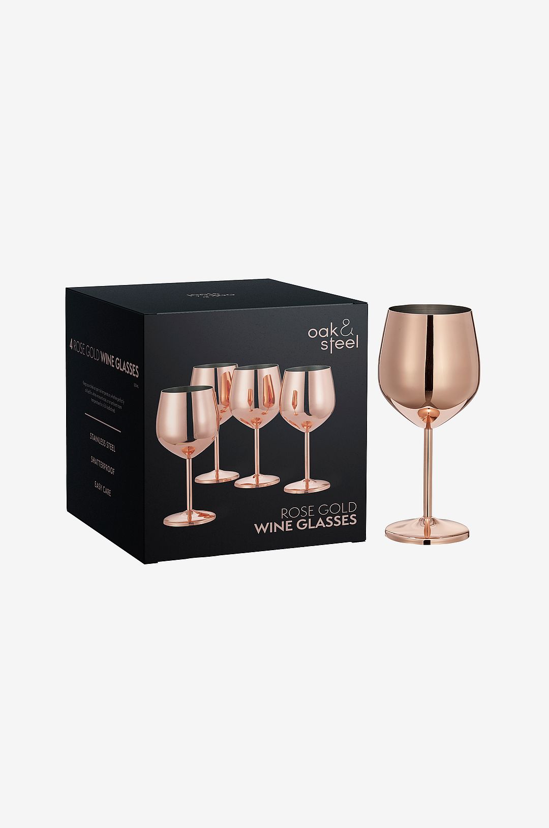 Oak & Steel – Vinglas 4-pack – Rosa – Vinglas – Från Homeroom