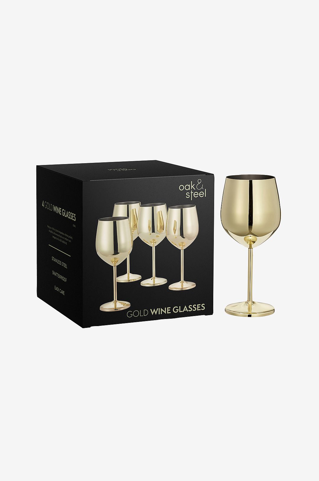 Oak & Steel – Vinglas 4-pack – Guld – Vinglas – Från Homeroom