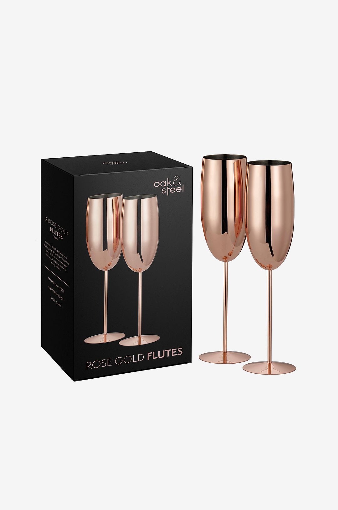 Oak & Steel – Champagneglas 2-pack – Rosa – Vinglas – Från Homeroom