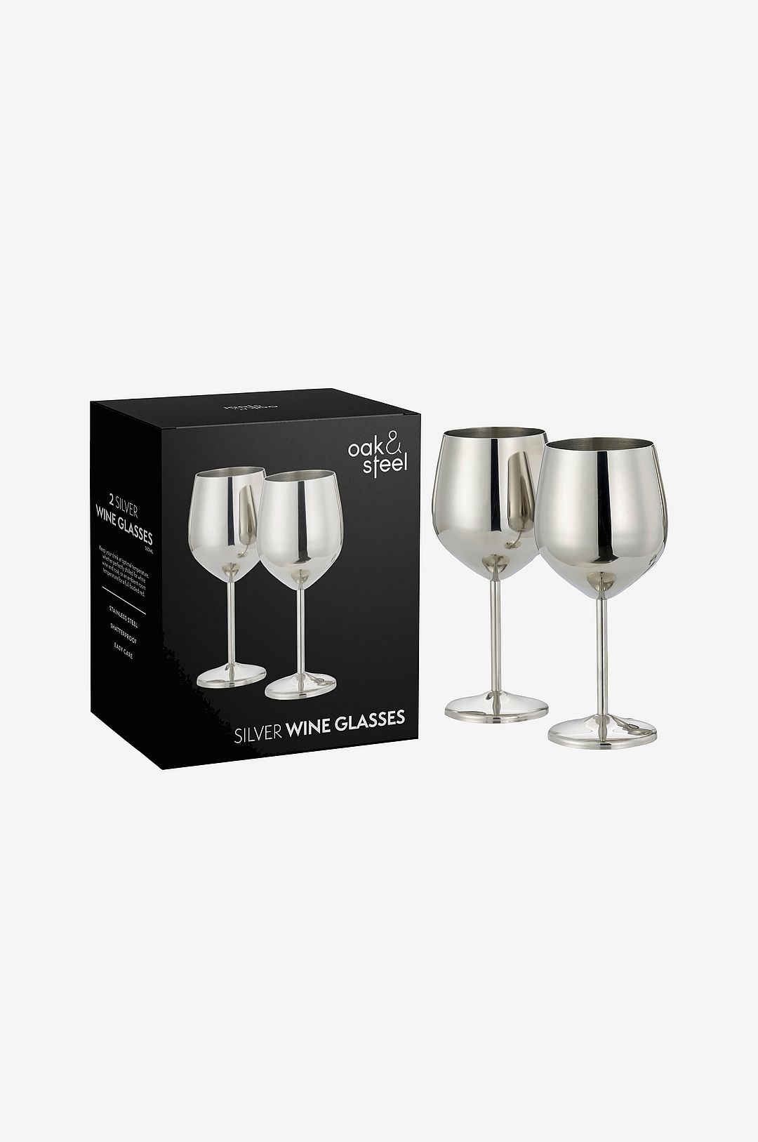 Oak & Steel – Vinglas 2-pack – Silver – Vinglas – Från Homeroom