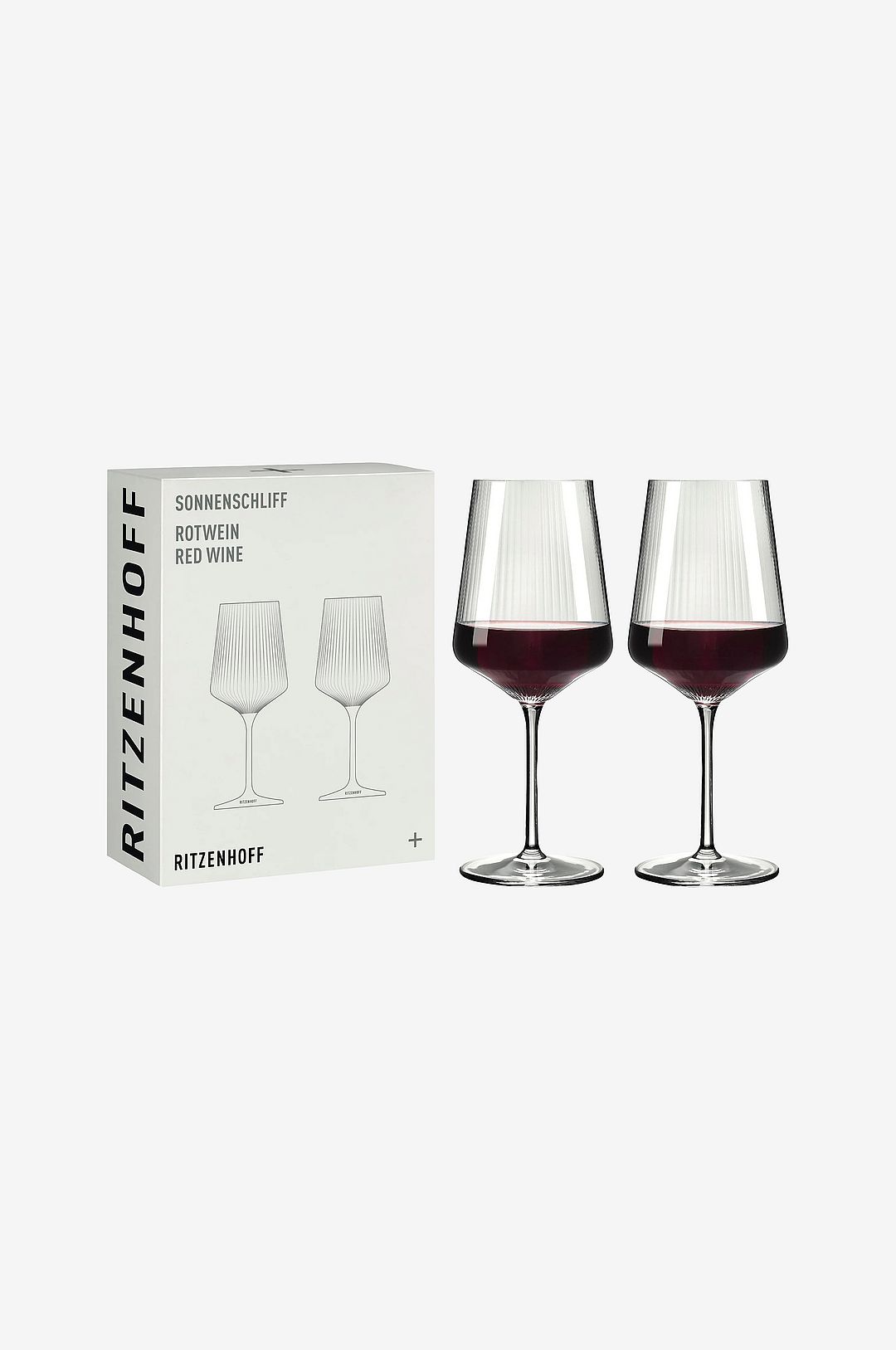 Ritzenhoff – Rödvinsglas Sonnenschliff 2-pack – Transparent – Vinglas – Från Homeroom
