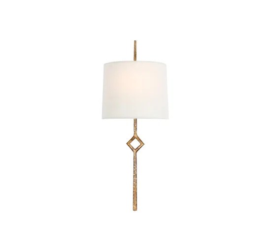 Cranston vägglampa Gilded Iron/linne S
