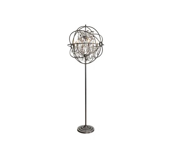 Rome golvlampa natural iron/kristall