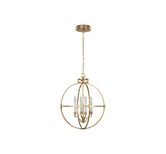 Lexie 24″ Globe taklampa antik mässing