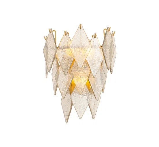 Rhombus vägglampa antik mässing