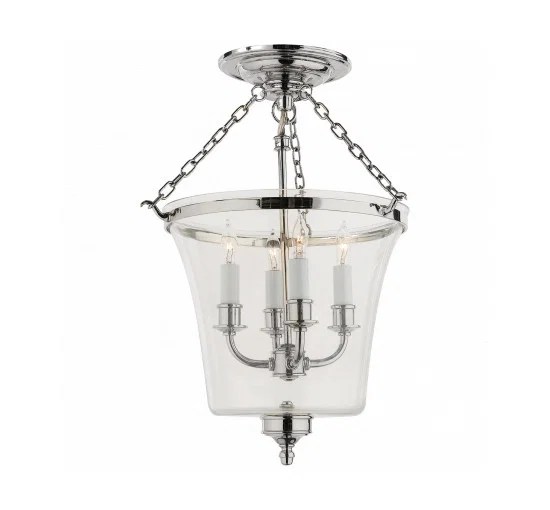 Sussex Bell Jar taklampa nickel