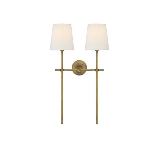 Bryant vägglampa dubbel antik mässing L