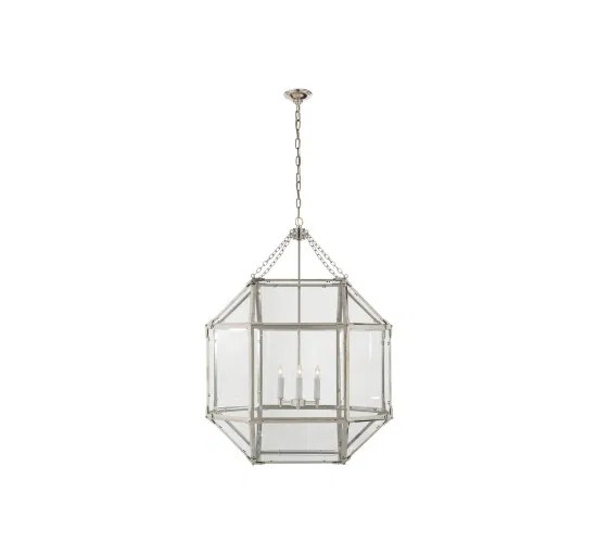 Morris taklampa nickel/klarglas