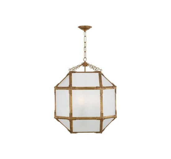 Morris taklampa Gilded Iron/frostat glas M