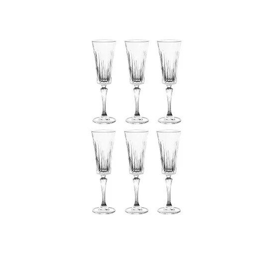 Manhattan champagneglas kristall 6-pack