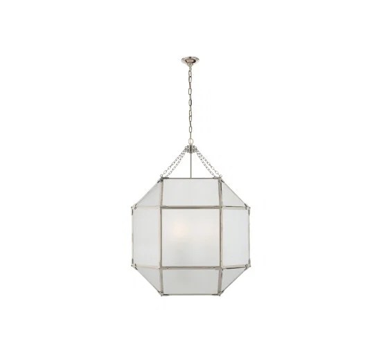 Morris taklampa nickel/frostat glas