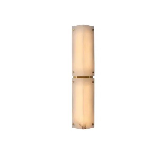 Clayton 25″ vägglampa alabaster/mässing
