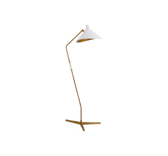 Mayotte golvlampa antik mässing/vit