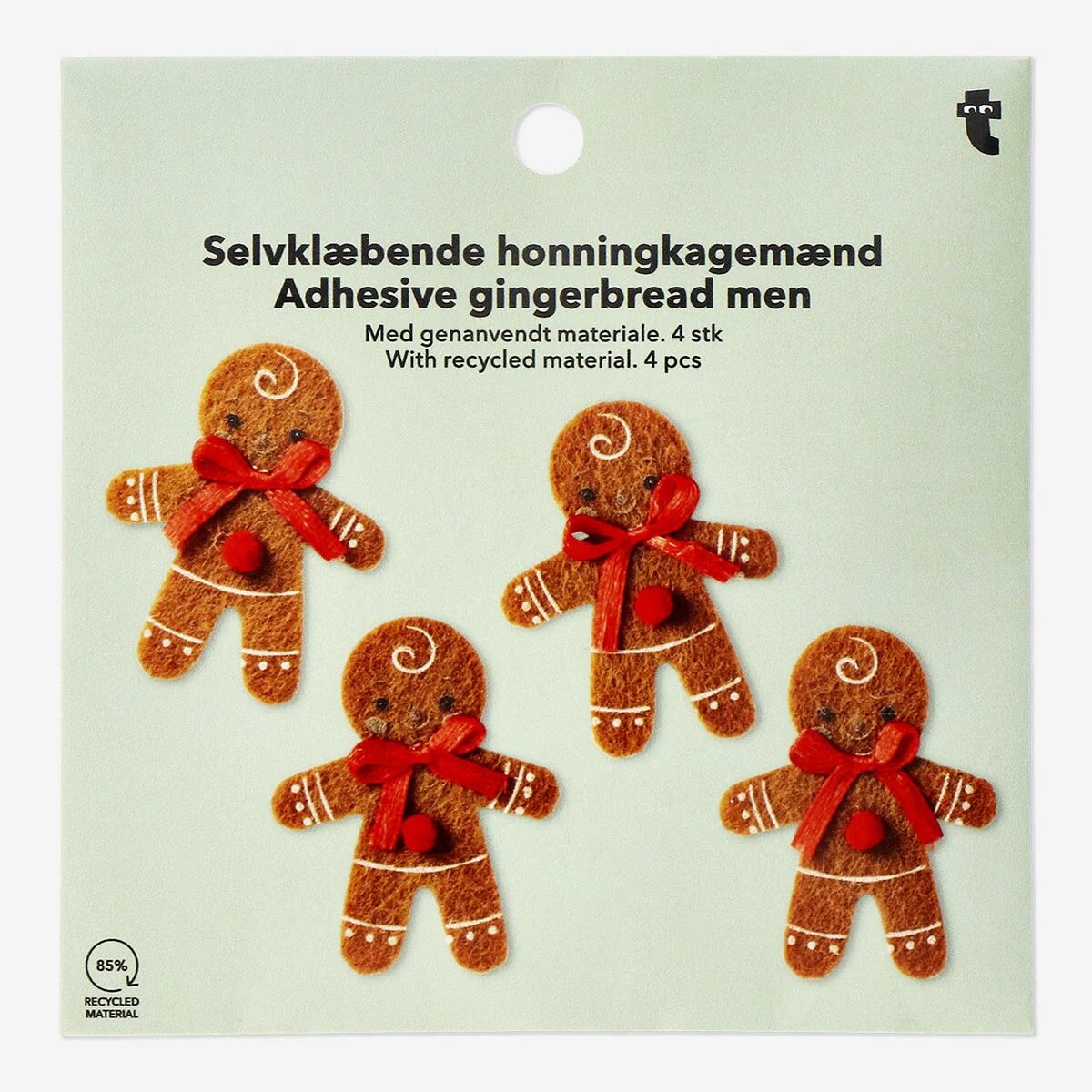 Pepparkaksgubbar i självhäftande filt – 4 st