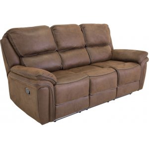 Riverdale 3-sits reclinersoffa i brunt mikrofiber + Fläckborttagare för möbler