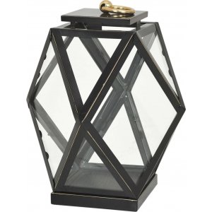 Diamant lykta stor – Antiksvart/mässing