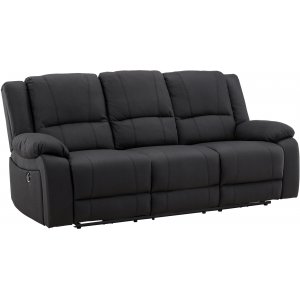 Singapore 3-sits reclinersoffa – Svart