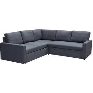 Dream grå bäddsoffa med förvaring hörnsoffa