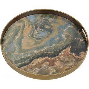 Charmion serveringsbricka – Grön/guld