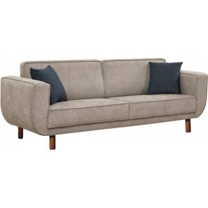 Berjer 3-sits bäddsoffa – Grå/valnöt