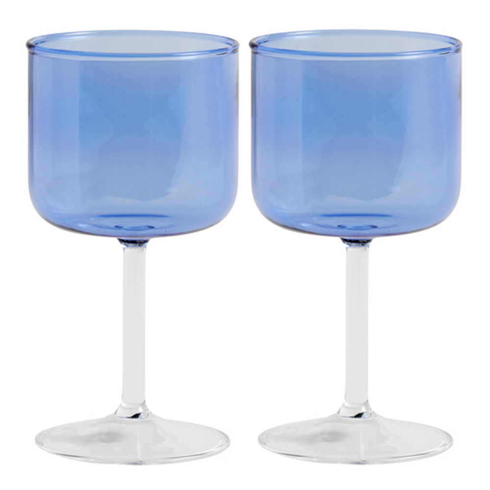 HAY – Tint Vinglas 2-pack Blå/Klar
