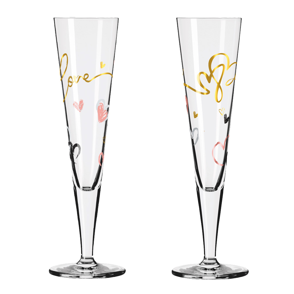 Ritzenhoff – Goldnacht Champagneglas Hearts 2-pack Guld