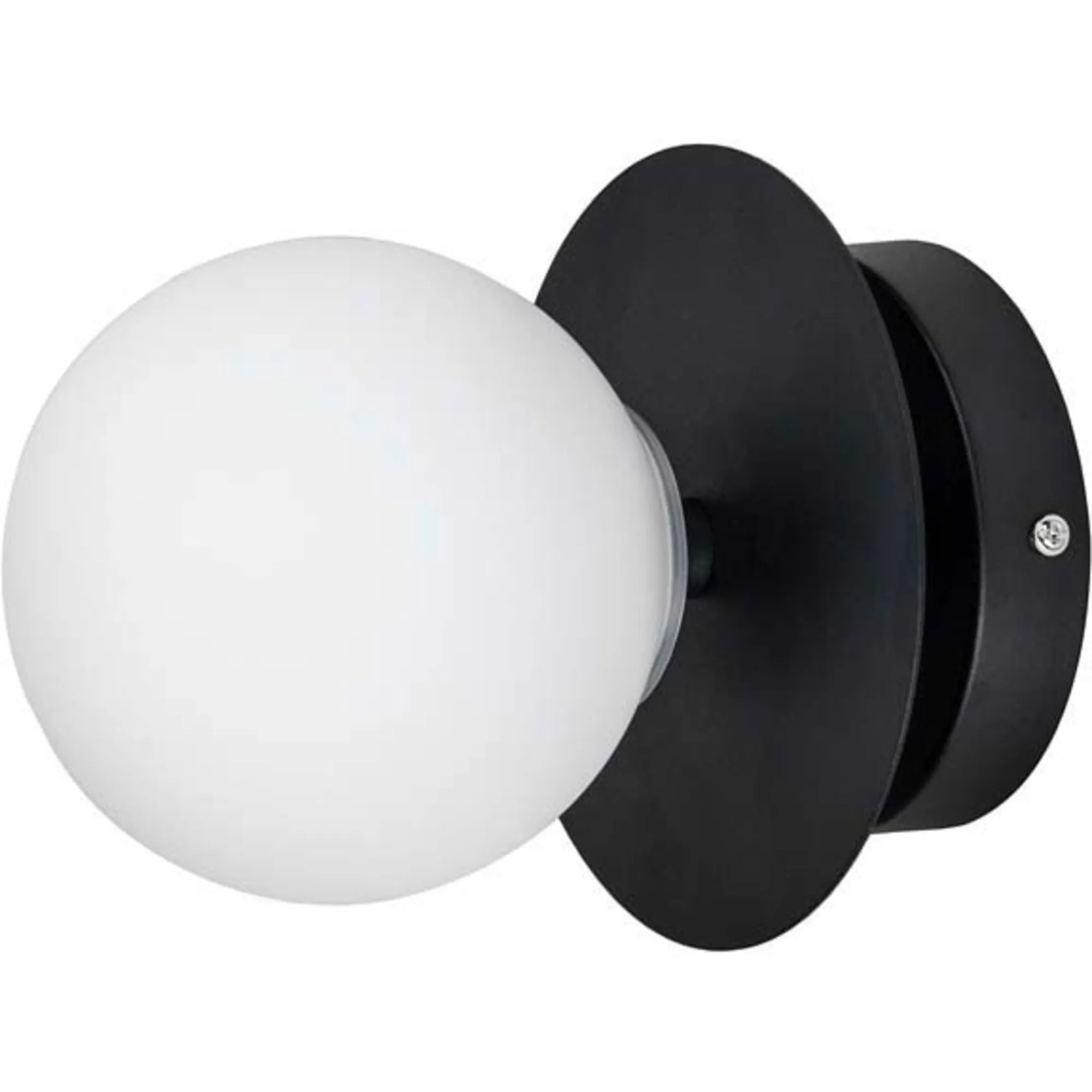 Art Deco IP44 vägglampa/plafond, vit/svart