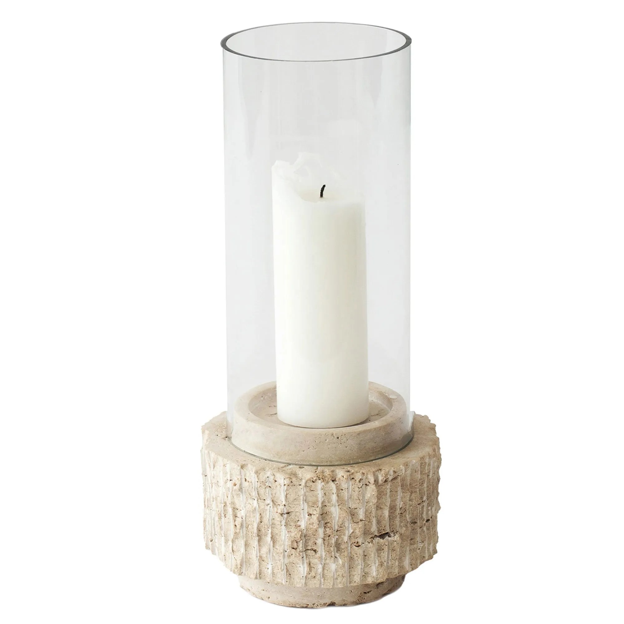 Travertine ljuslykta 13×13 cm