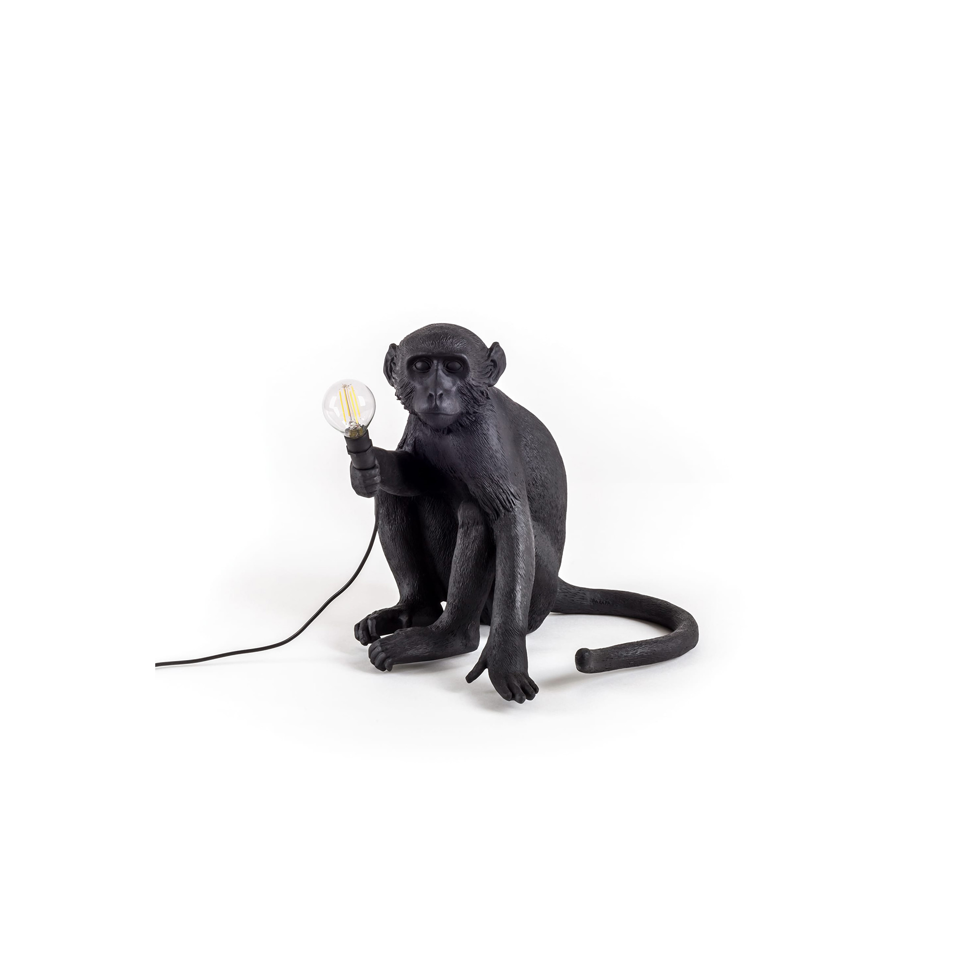 Seletti – Monkey Lamp Outdoor Sitting Black – Bordslampor utomhus – Marcantonio Raimondi Malerba – Svart