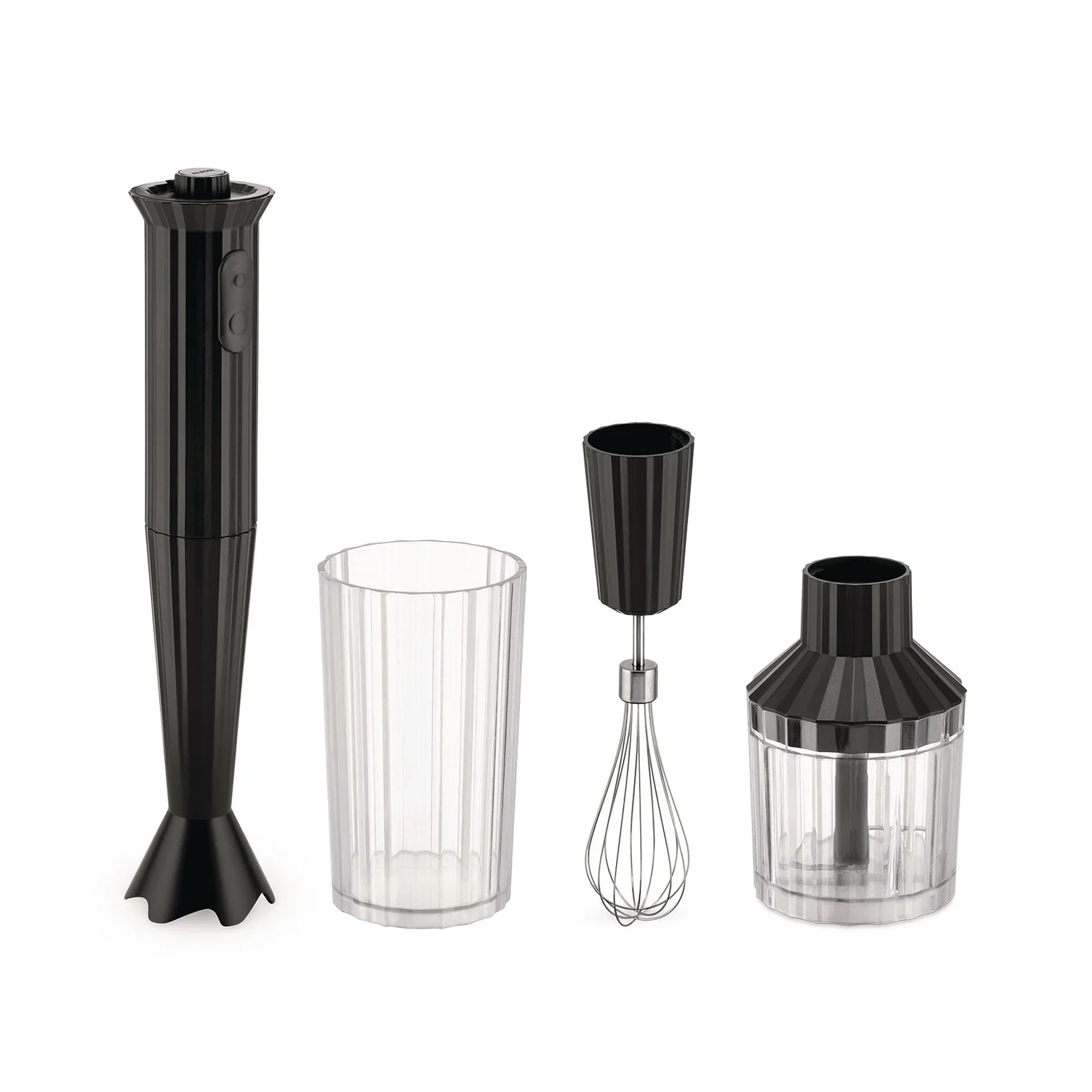 Alessi – Plissé Hand blender set – Black – Köksassistenter och mixers – Michele De Lucchi – Svart