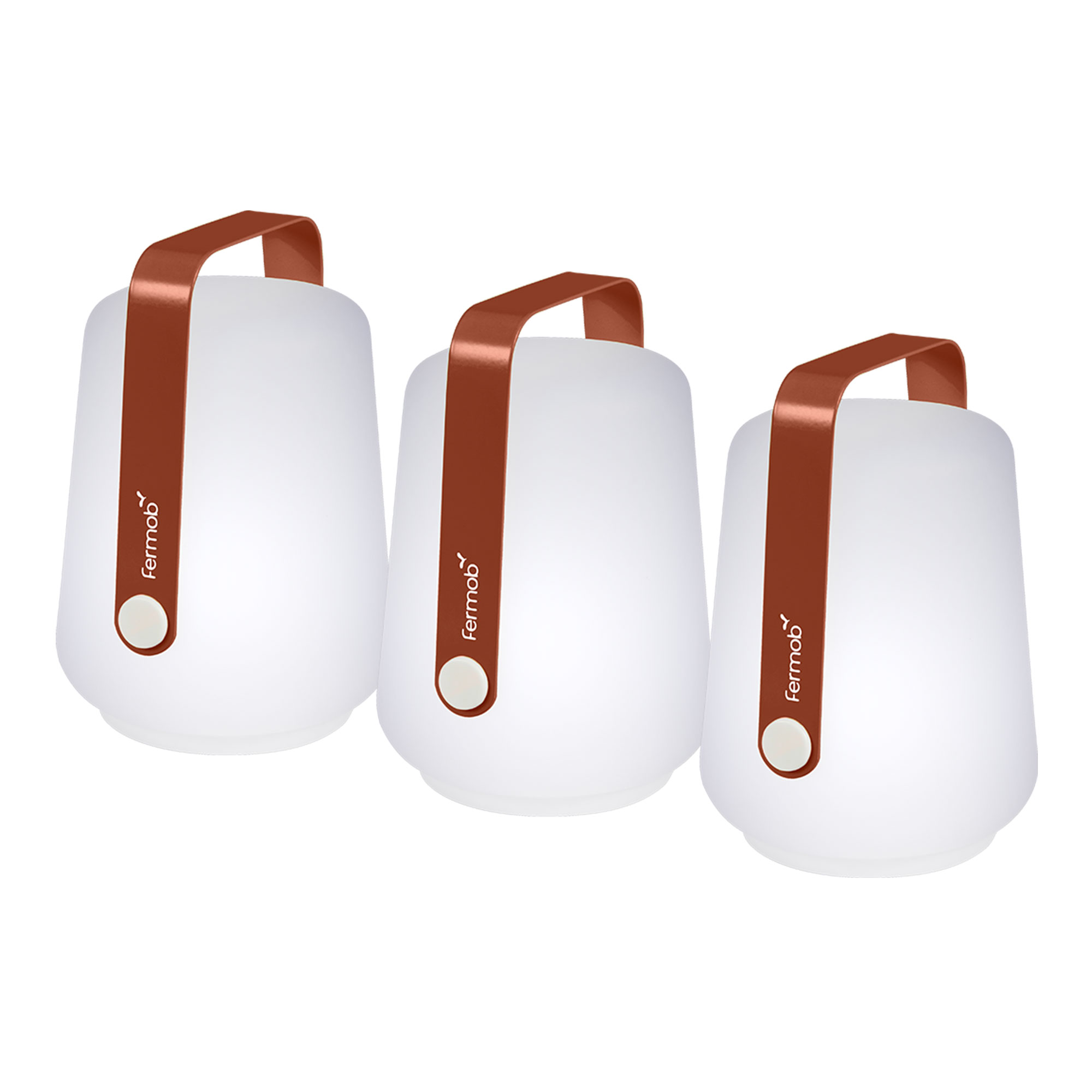 Fermob – Balad Lamp 12 cm 3-pack Red Ochre 20 – Bordslampor utomhus – Tristan Lohner – Röd